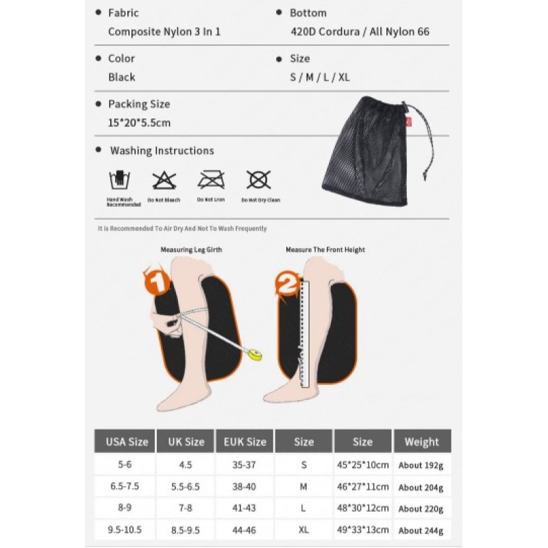 Бахіли Naturehike Snow fox cover XL (44-45) NH20HJ012 black