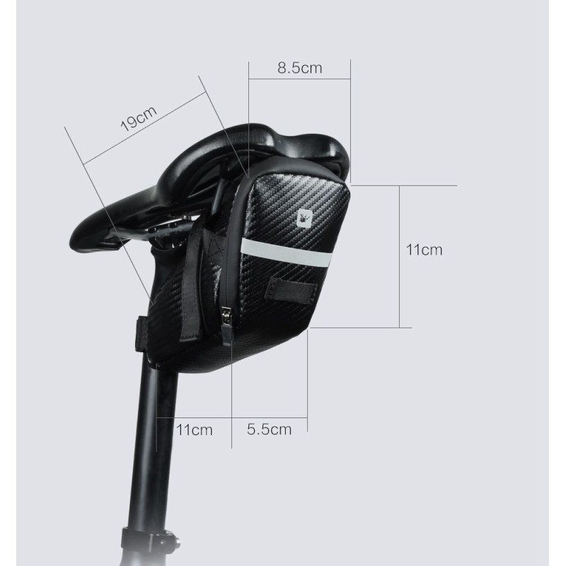 Велосумка підсідельна Rhinowalk 1л RK18558 Carbon Black