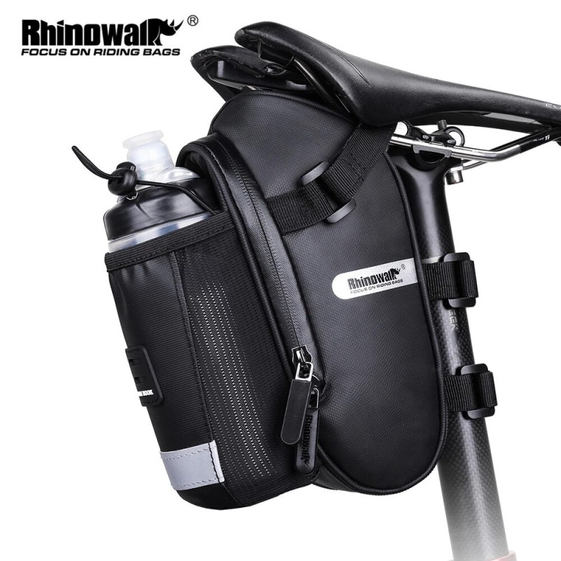 Велосумка підсідельна з тримачем для фляги Rhinowalk 1л X21559 Black