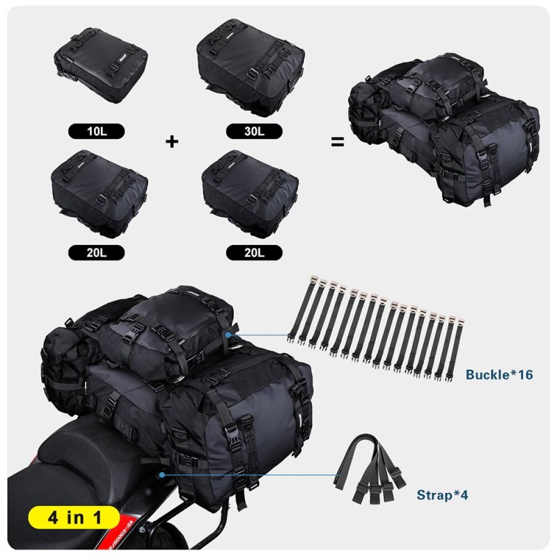 Сумка-рюкзак на багажник Rhinowalk Motorcycle 20л MT21620 Black, Чорний