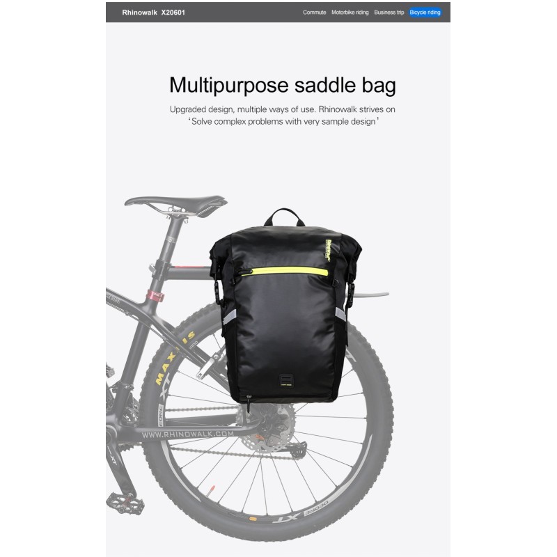 Рюкзак-сумка на багажник Rhinowalk Bicycle 24л X20601 Black