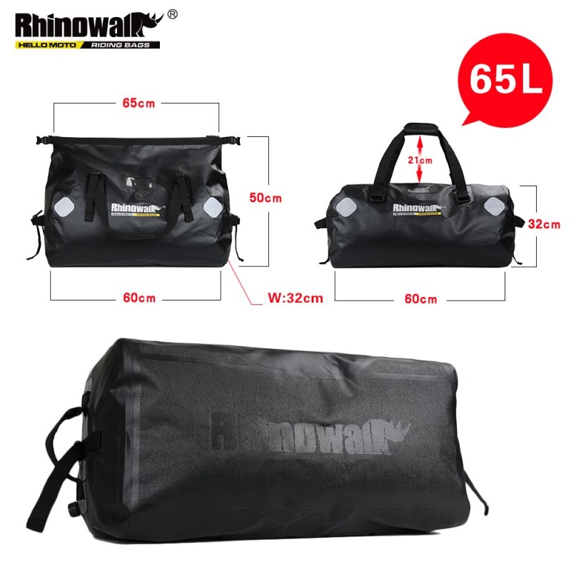 Гермосумка на багажник Rhinowalk Motorcycle 500D 65л MT20650 Black, Чорний