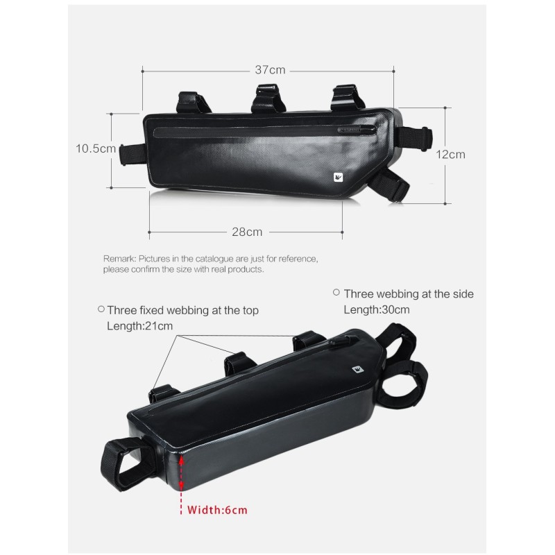 Велосумка на раму Rhinowalk Triangle 2.5л RK18651 Black