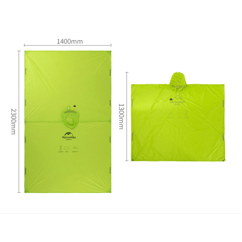 Пончо-тент Naturehike 210T polyester New NH17D002-M Green
