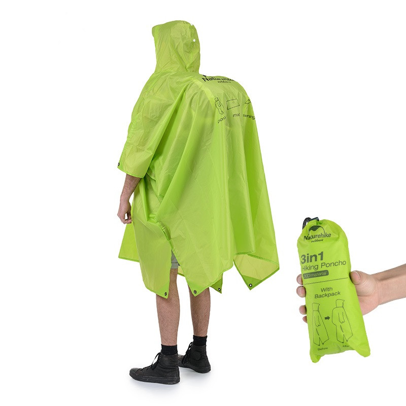 Пончо-тент Naturehike 20D silicone NH17D003-M Green