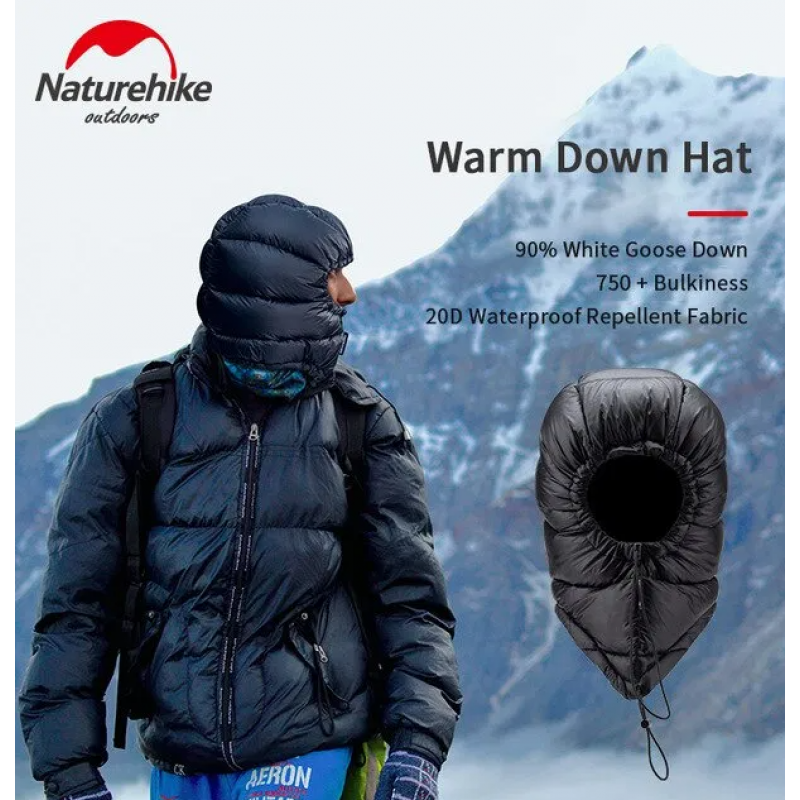 Шапка пухова Naturehike Warm down cap NH20FS026 black