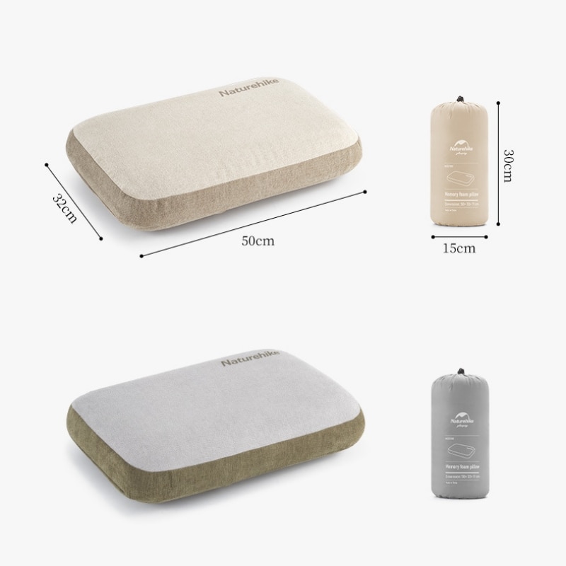 Подушка Naturehike Memory Foam Square Pillow NH22ZT002 khaki