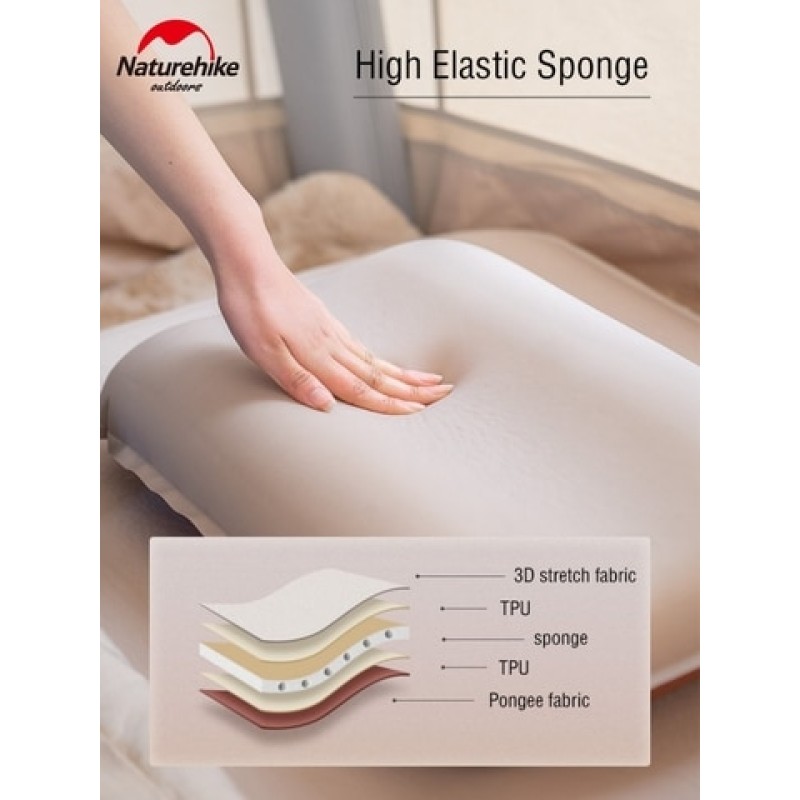Подушка Naturehike Memory Foam Square Pillow NH22ZT002 khaki