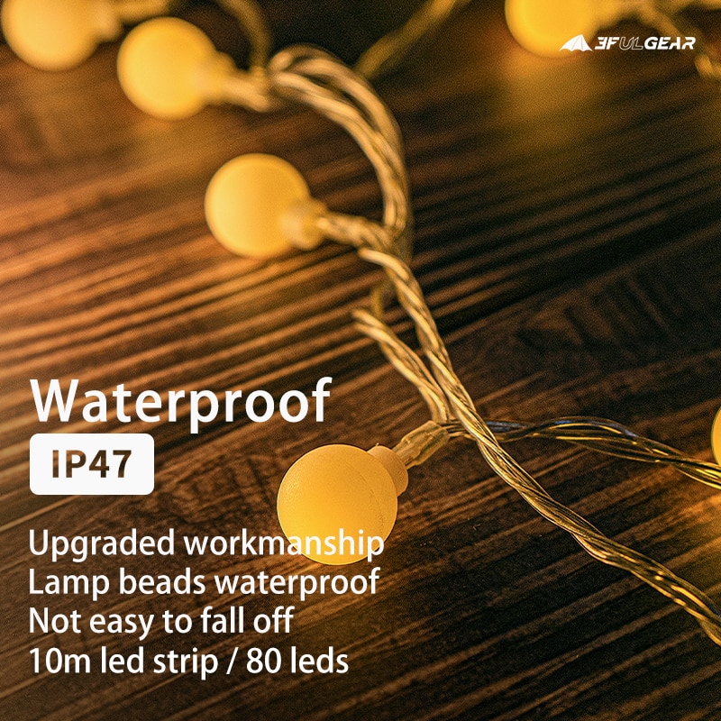 Гірлянда 3F Ul Gear LED Warm light 80 lamp beads 10м
