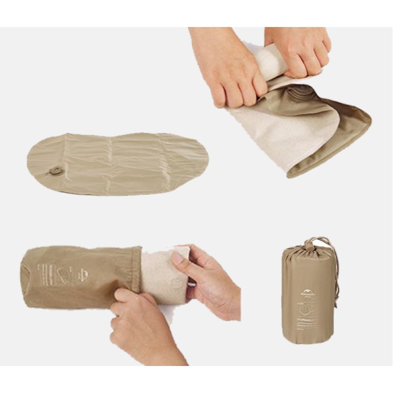 Подушка надувна Naturehike Velvet TPU pillow CNH22ZT009 khaki
