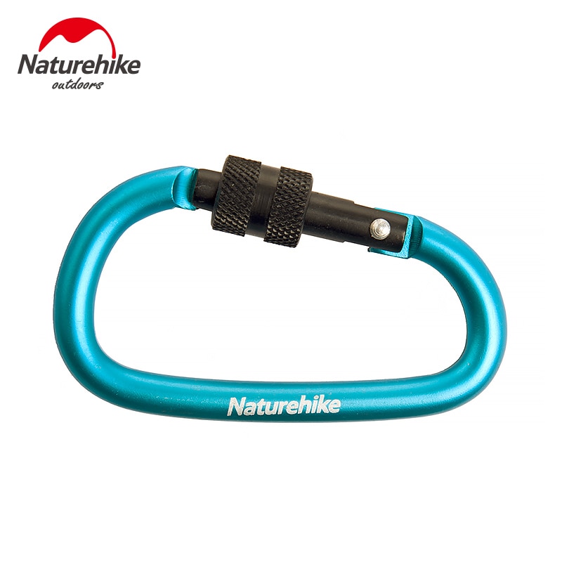 Карабін з муфтою Naturehike D-type 60 мм NH15A005-H blue