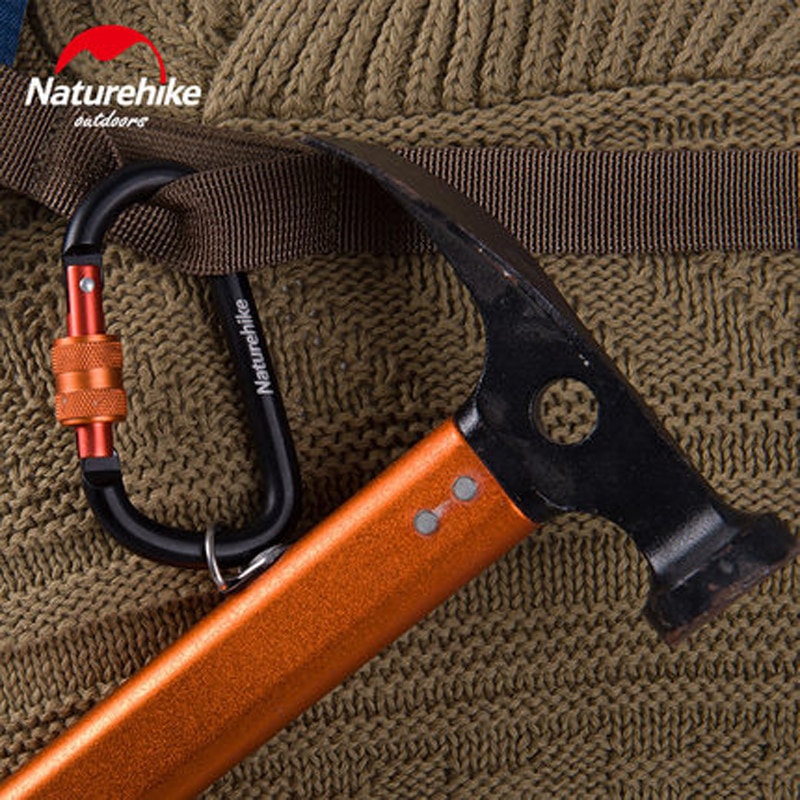 Карабін з муфтою Naturehike D-type 60 мм NH15A005-H orange