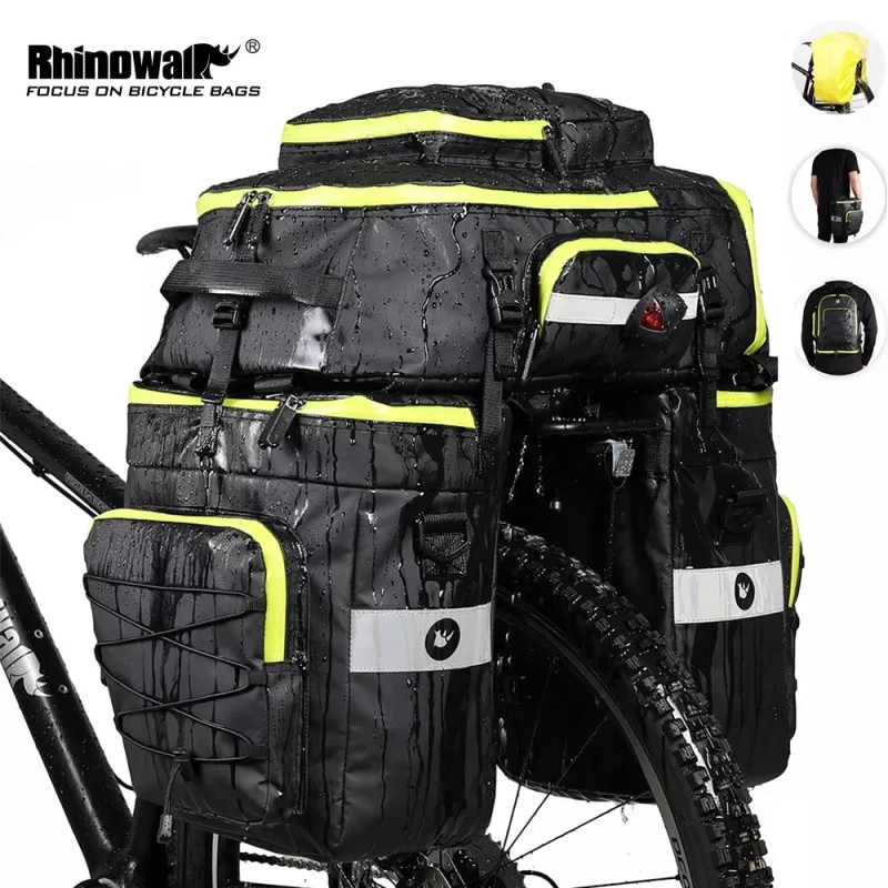 Велобаул Rhinowalk Transformer 3в1 65л RK19665 black/green