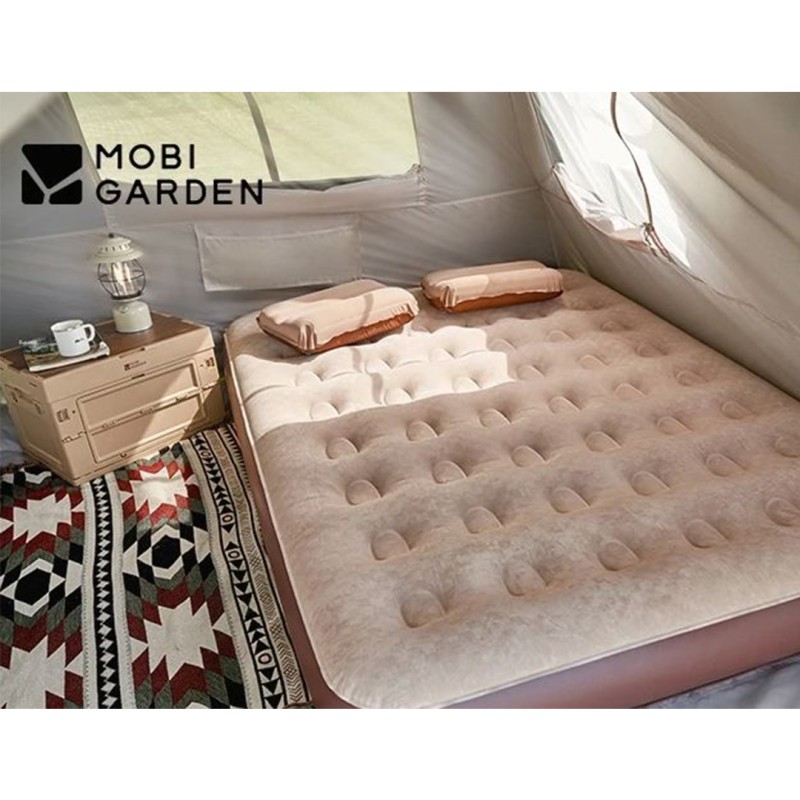 Матрац надувний двомісний з вбудованим насосом Mobi Garden Air double bed 26 см NX23663026 sand