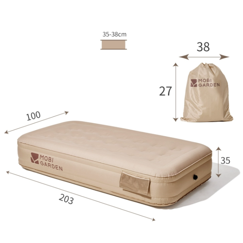 Матрац надувний одномісний Mobi Garden Air single bed 36 см NX22663010 sand