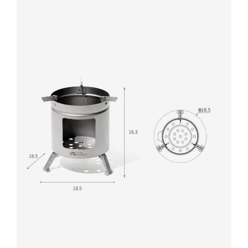 Пічка дров'яна Mobi Garden Wood Stove NX22666020 titanium