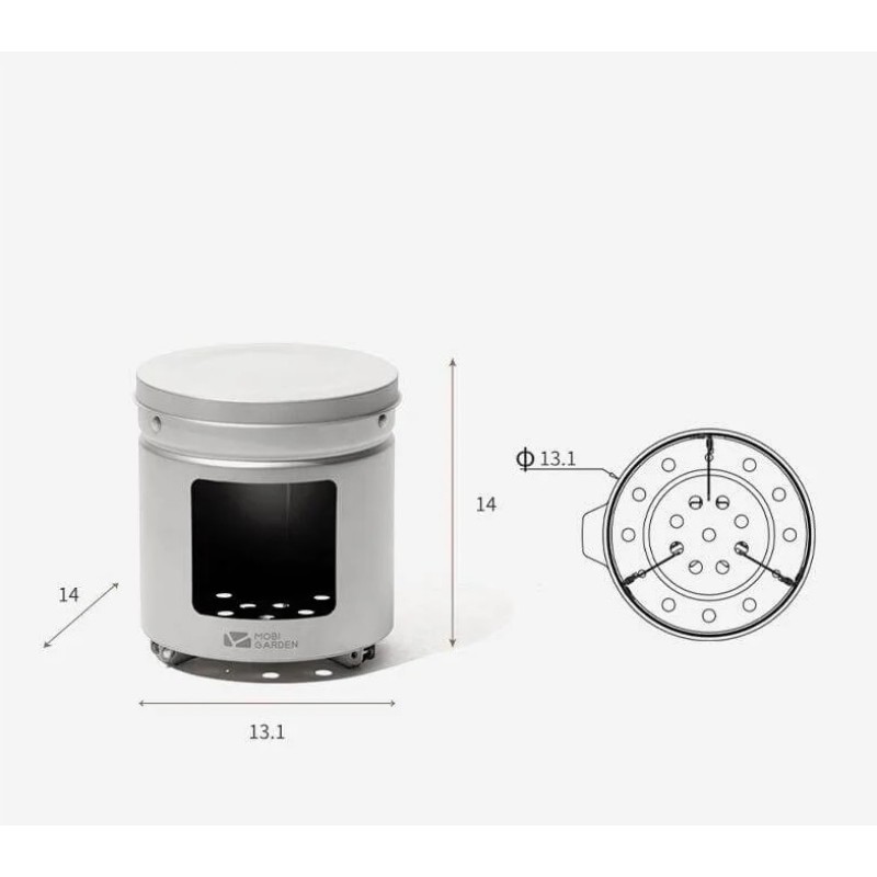 Пічка дров'яна Mobi Garden Wood Stove NX22666020 titanium