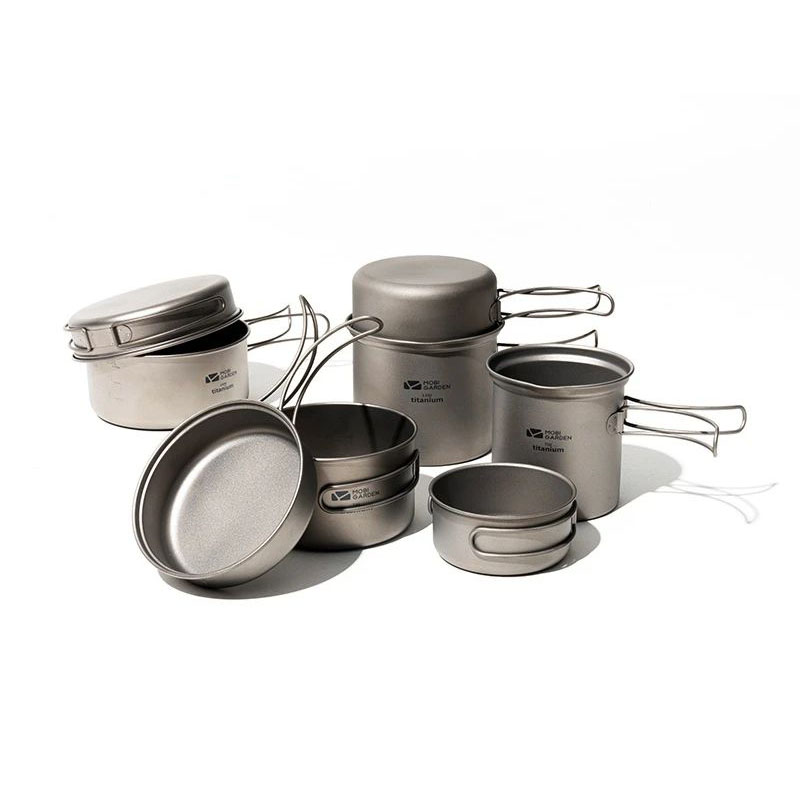 Набір титанового посуду (казанок, миска) 1.1л+0.45л Mobi Garden NX21666033 titanium