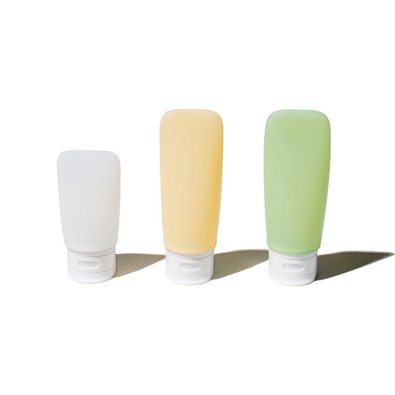 Дорожній набір силіконових пляшок Mobi Garden 89мл*2+60мл*1 NX21671054 white/yellow/green