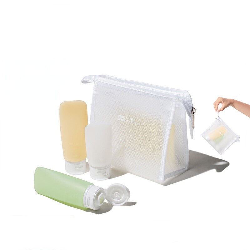 Дорожній набір силіконових пляшок Mobi Garden 89мл*2+60мл*1 NX21671054 white/yellow/green