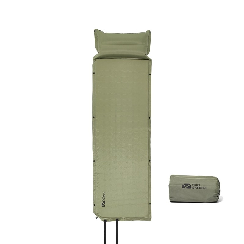 Килимок самонадувний з подушкою Mobi Garden Dot single air 30 мм NX22663003 green