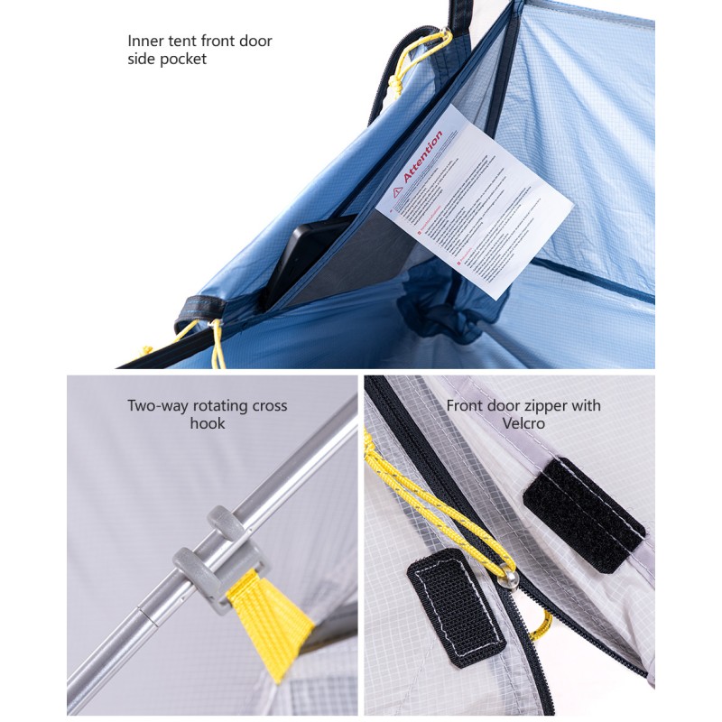 Намет Naturehike CloudUP-Wing 2 (2-х місний) 15D nylon NH19ZP083 Grey