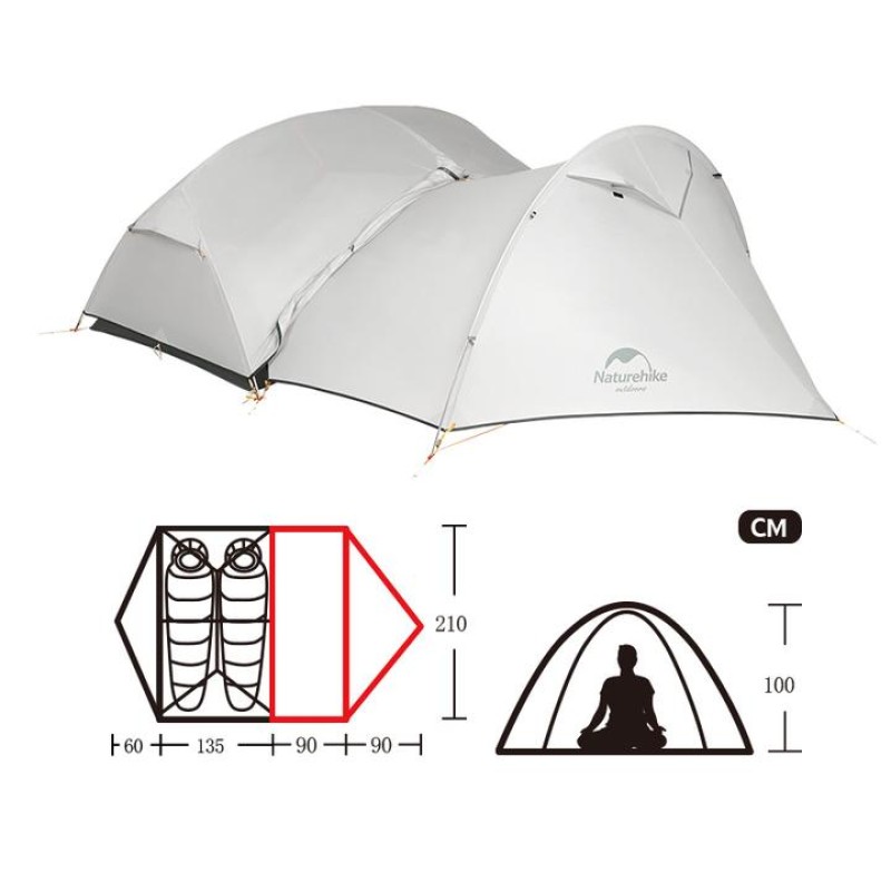 Додатковий тамбур Naturehike Extension door для намету Mongar NH17T007-Z Grey