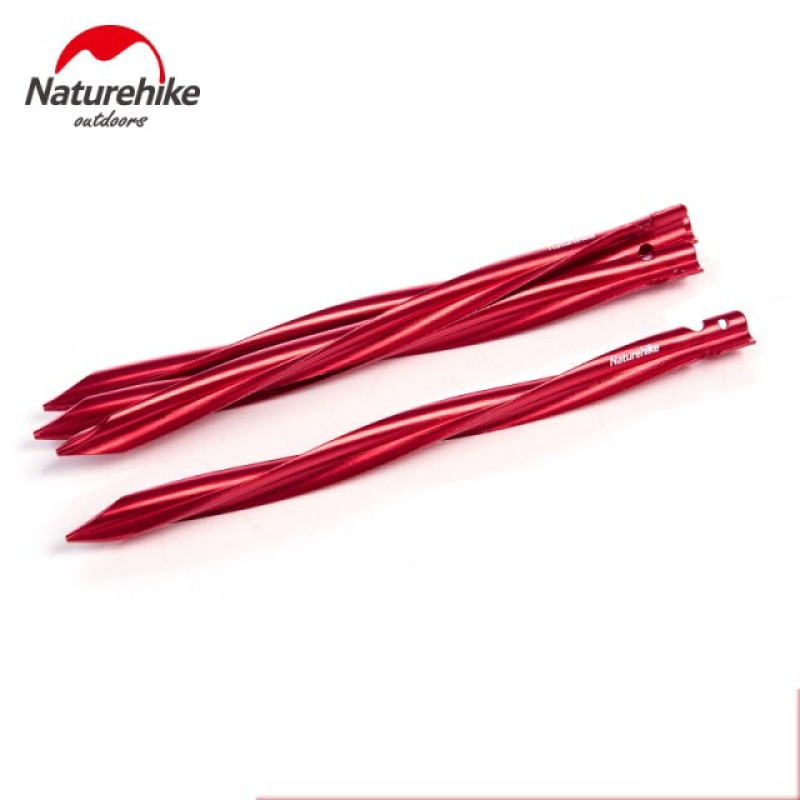 Кілочки алюмінієві спіральні Naturehike V-подібні 25 см (4 шт.) NH17D024-D red