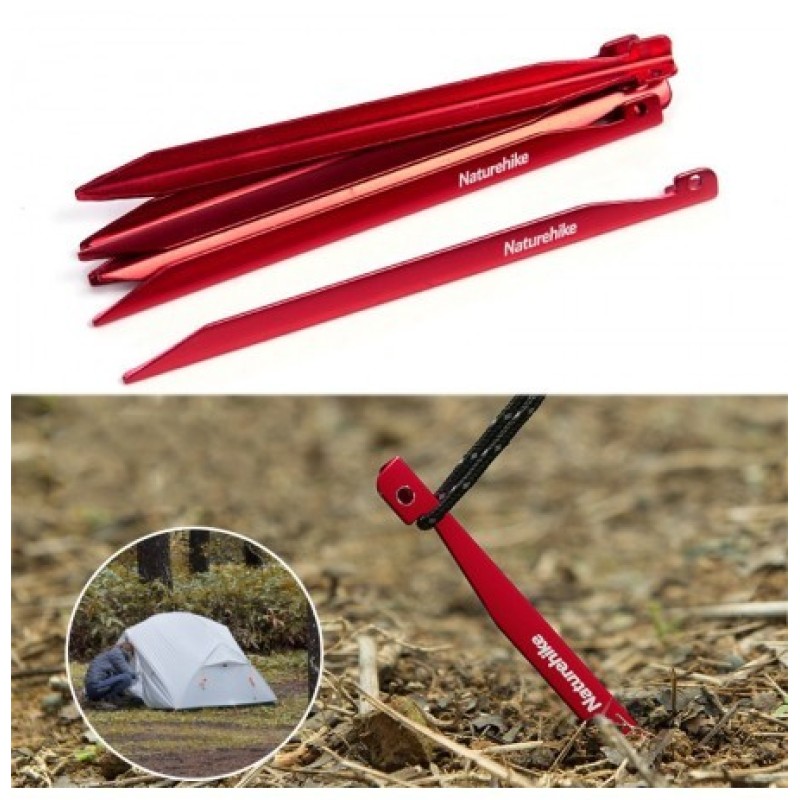 Кілочки Naturehike V-образні 16 см (8 шт.) NH17D026-D red