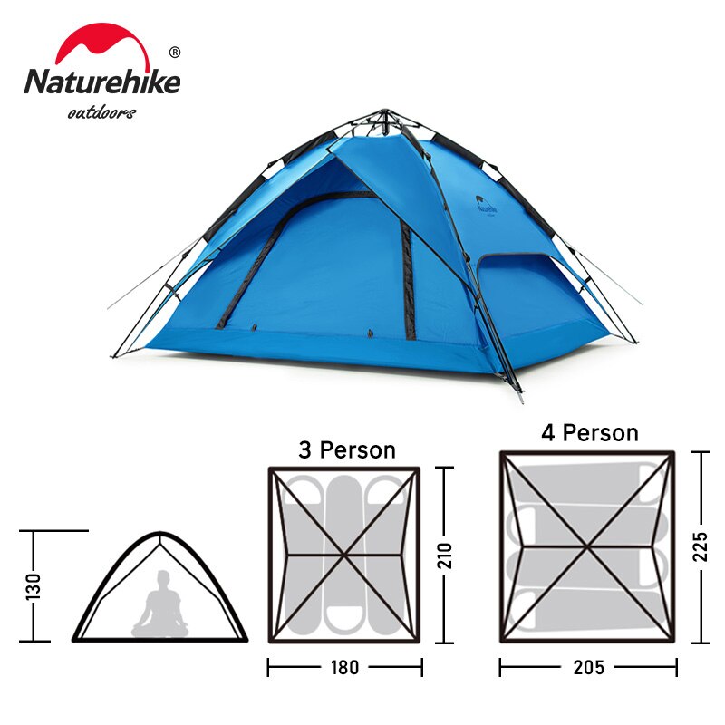 Намет Naturehike Automatic IV (4-місний) 210T polyester NH21ZP008 Blue