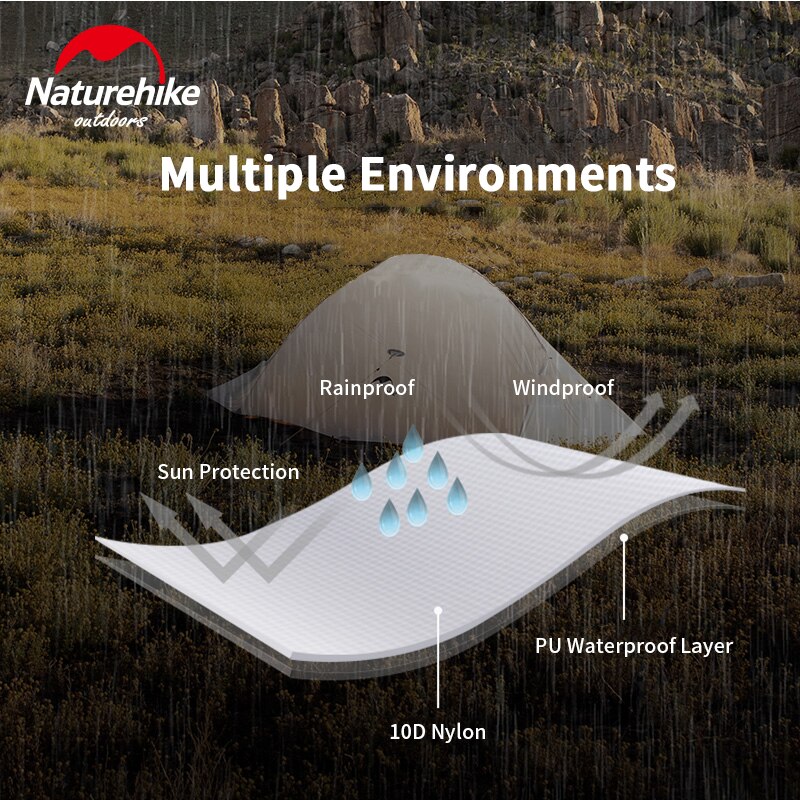 Намет Naturehike Cloud UP II Superlight (2-місний) 10D silicon NH19ZP017 grey/yellow