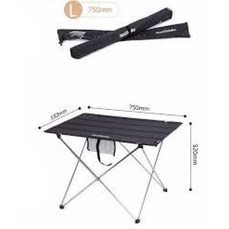 Стіл складний Naturehike L 750*500*520 мм NH20JJ020 Black