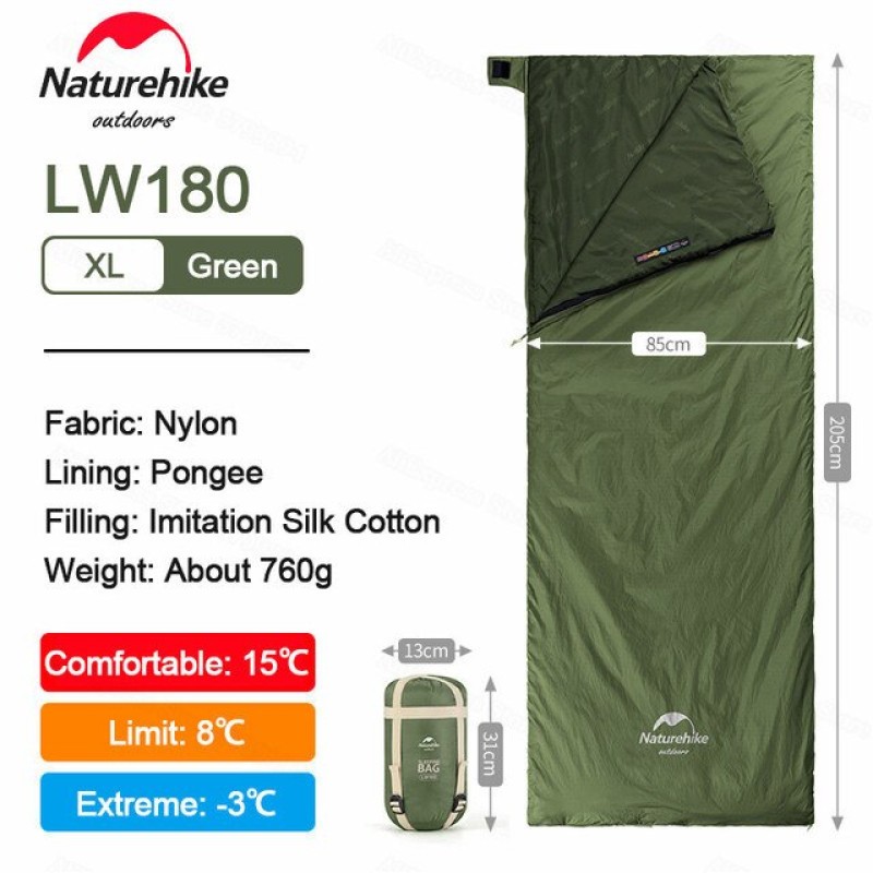 Спальний мішок Naturehike Ultra light LW 180 2021 Long NH21MSD09 XL Pine Green