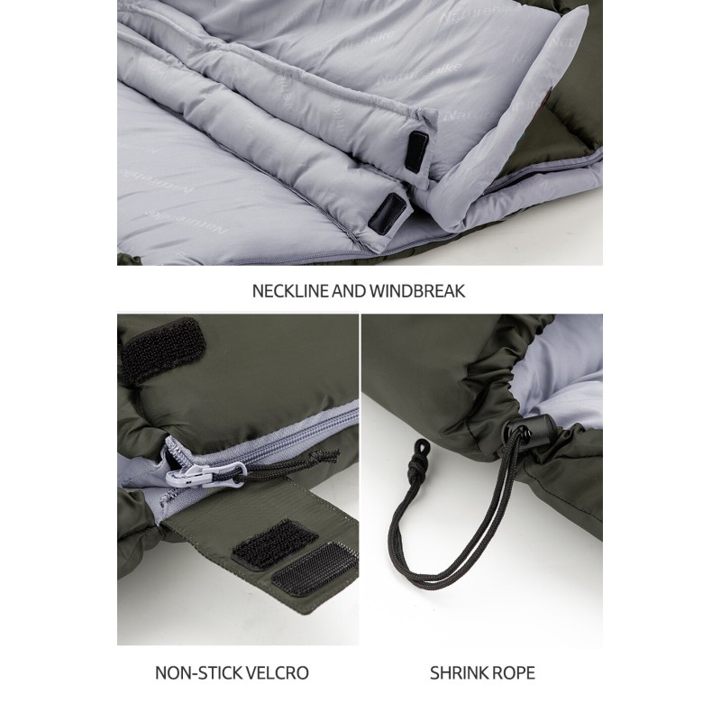 Спальний мішок Naturehike NH20MSD07 Envelope style U250 Upgraded army green