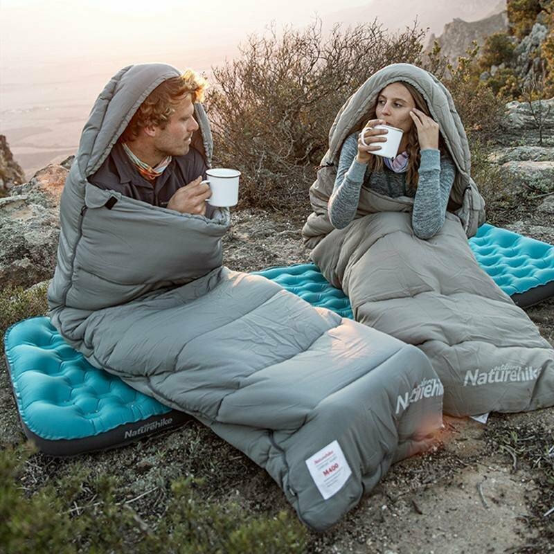 Спальний мішок з капюшоном Naturehike M400 L 220*80 NH20MSD02 gray