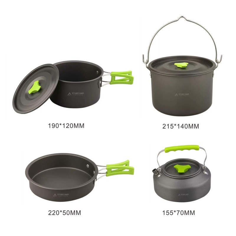 Набір посуду для кемпінгу Starcamp Cookware set 2-3 HX-CK08 black