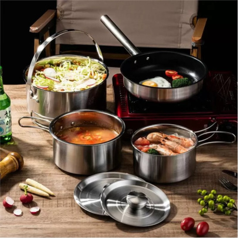 Набір посуду для кемпінгу Starcamp Cookware set 3-4 HX-SK09 steel