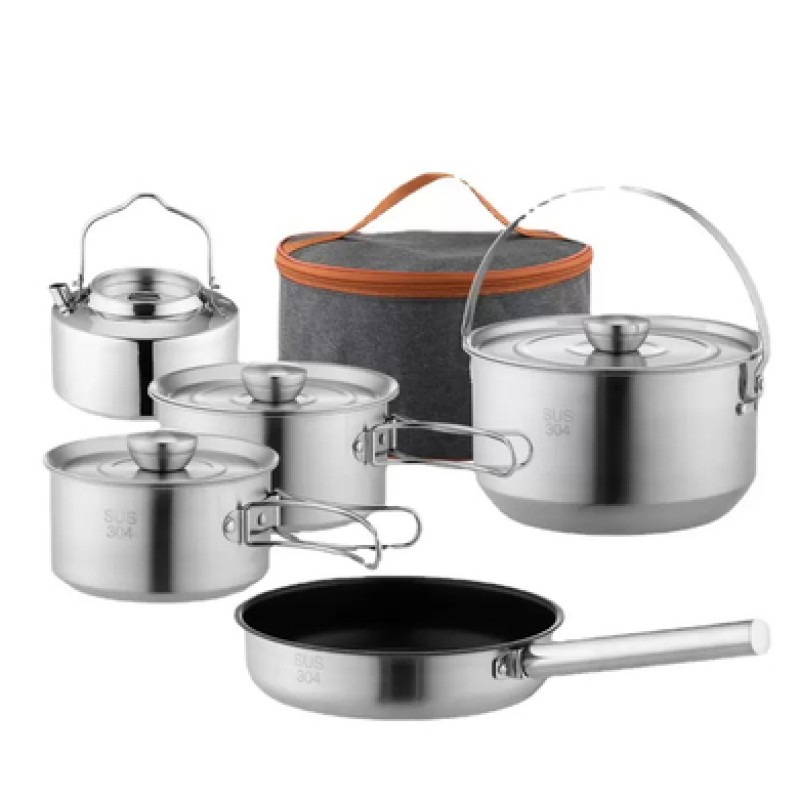Набір посуду для кемпінгу Starcamp Cookware set 3-4 HX-SK09A steel