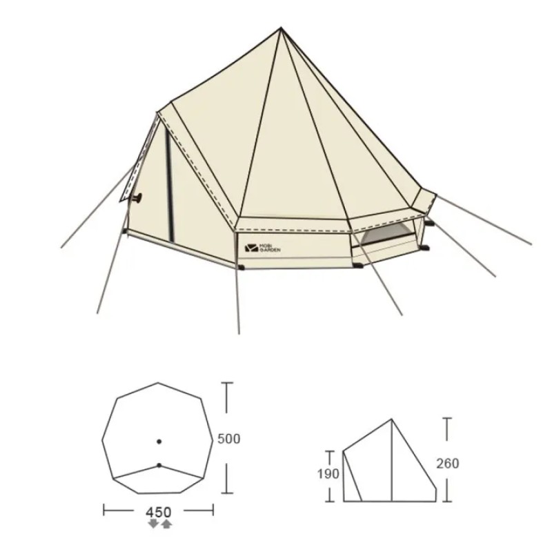 Намет-шатро Mobi Garden ERA Camp 260 NX20561036 ivory