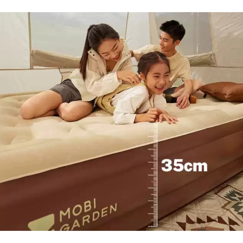 Матрац надувний одномісний з вбудованим насосом Mobi Garden Air bed 26 см NX24663010 sand