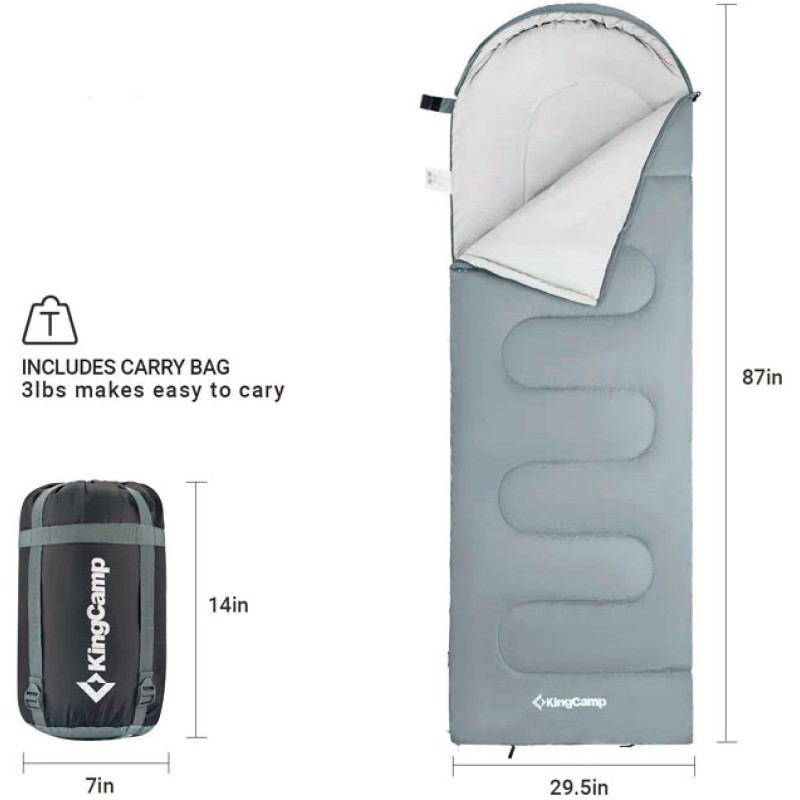 Спальний мішок KingCamp Oasis 250 KS3121 medium grey