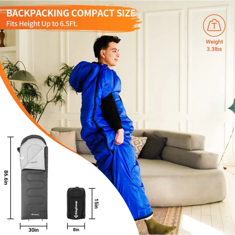 Спальний мішок KingCamp Lona 250 KS2401 black