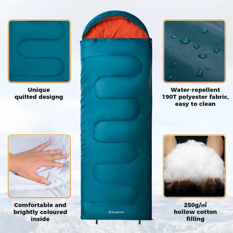 Спальний мішок KingCamp Tigris 250 KS2423 peacock blue