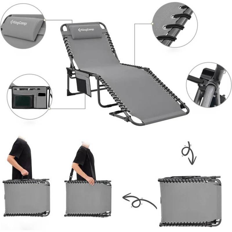 Ліжко розкладне KingCamp Berlin KC2419 grey
