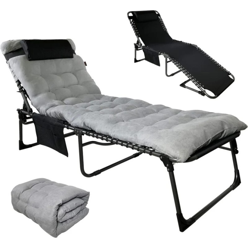 Ліжко розкладне KingCamp Hamburg Plus grey/black