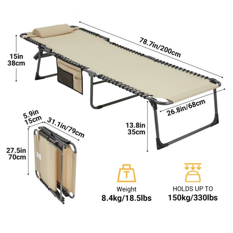 Ліжко розкладне KingCamp Cool KC2221 khaki