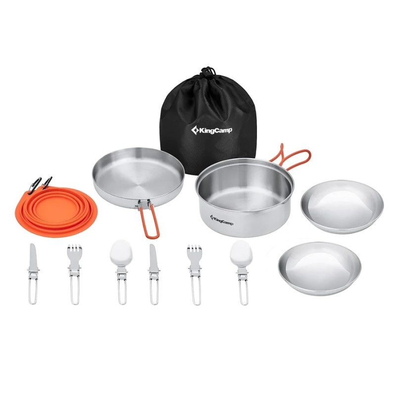 Набір посуду з нержавіючої сталі KingCamp Set Pro KA2209 silver