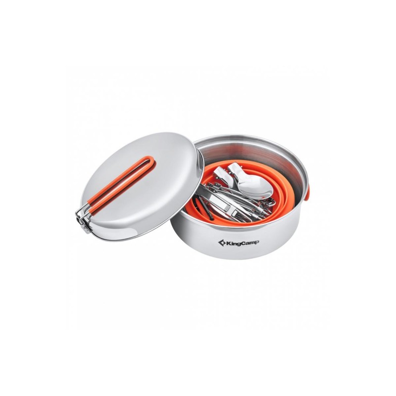 Набір посуду з нержавіючої сталі KingCamp Set Pro KA2209 silver