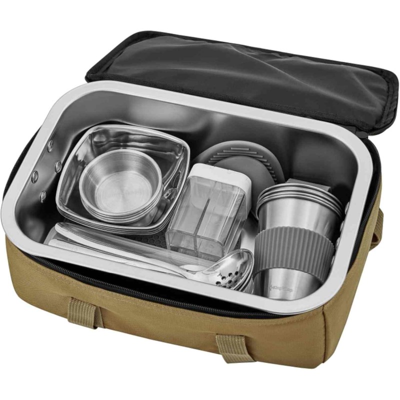 Набір посуду для кемпінгу на 4 особи KingCamp Hot Pot set pro KA2310 silver