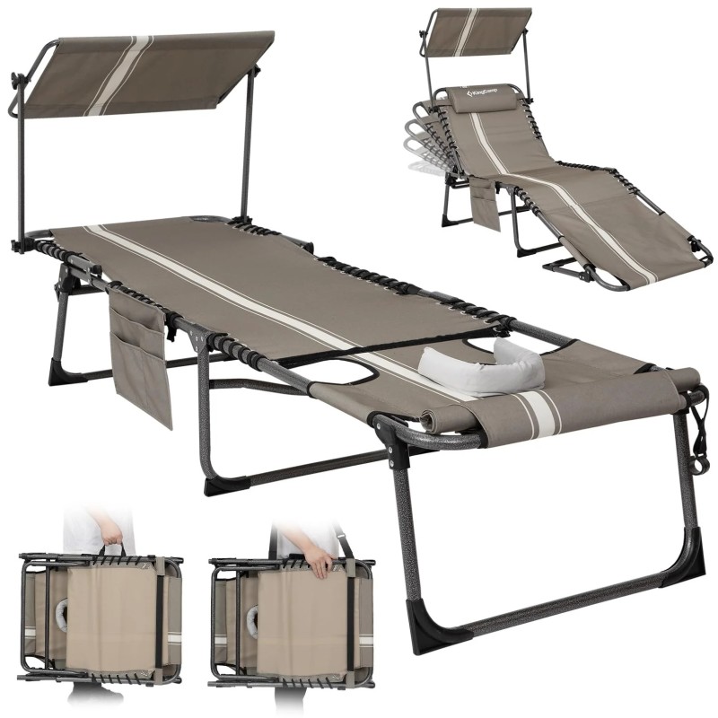 Шезлонг KingCamp Magnolia B10 Plus KC2520 grey/white